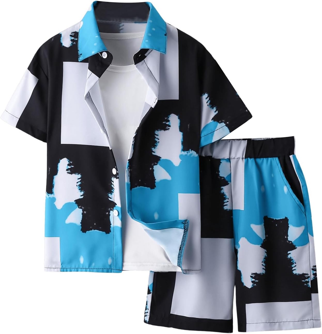 WDIRARA Boy 2 Piece Color Block Outfit