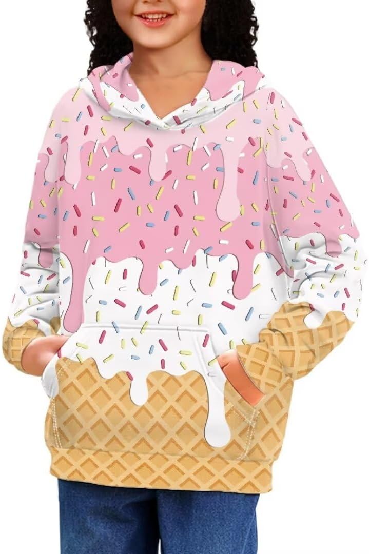 Comfortable Kids Trendy Modifier Pullover Hoodie for Fall andWinter
