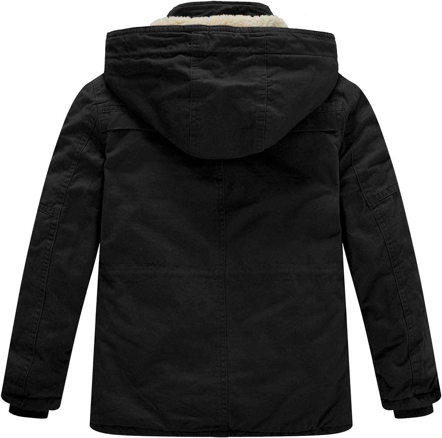 WenVen Boys Winter Thicken Cotton Coat with Sherpa Lining