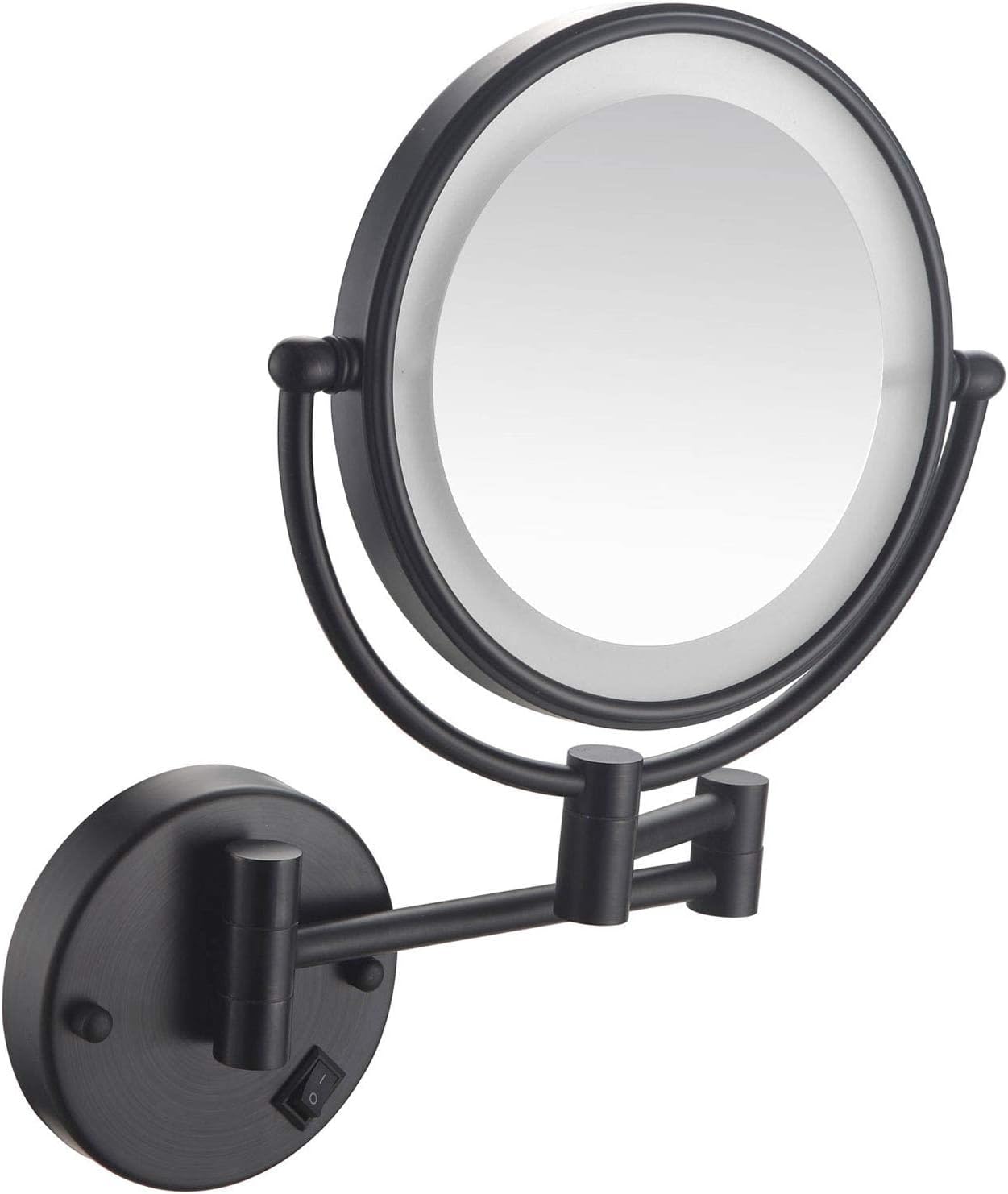 Compact 10X Makeup Mirror with Built-in Lights and Swivel Design
