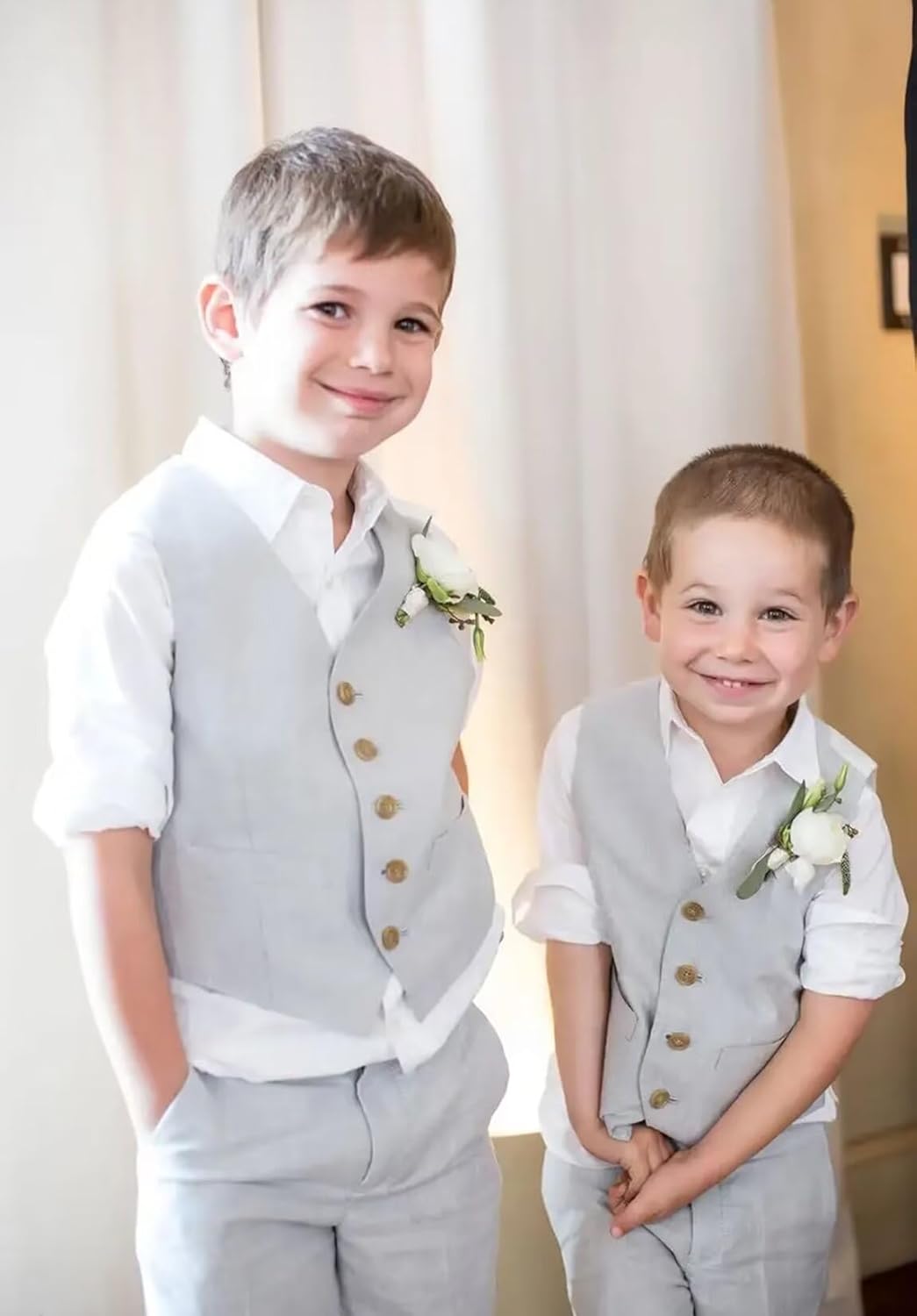 Tesscy Boys Linen Shorts Suit Charming and Comfortable for Summer