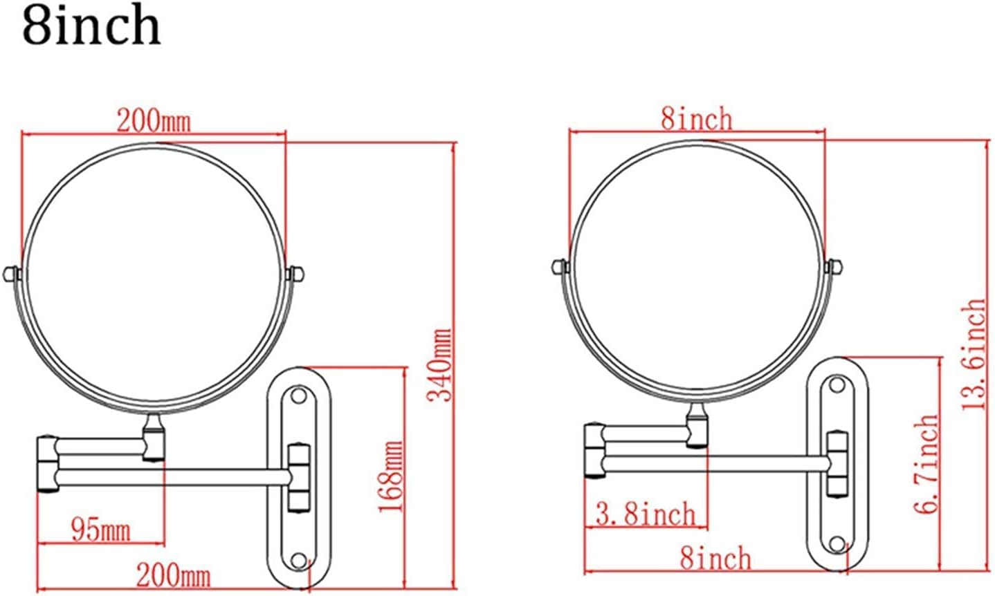 wall-mounted makeup mirror with magnifying function