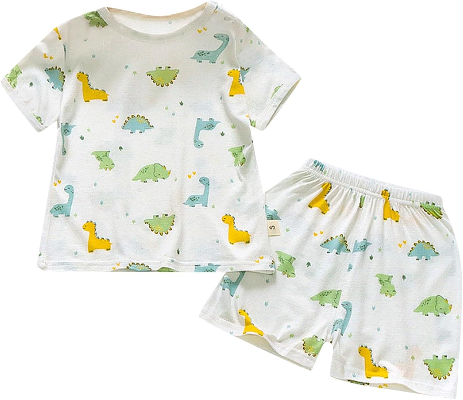 Cartoon Strawberry Dinosaur Toddler Boys Girls Short Sleeve Clothing