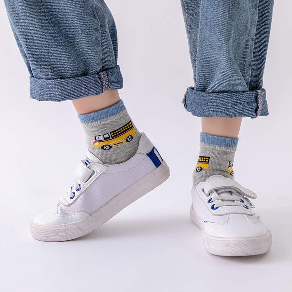 CHUNG Little Big Boys Cotton Socks with Dinosaur Pattern