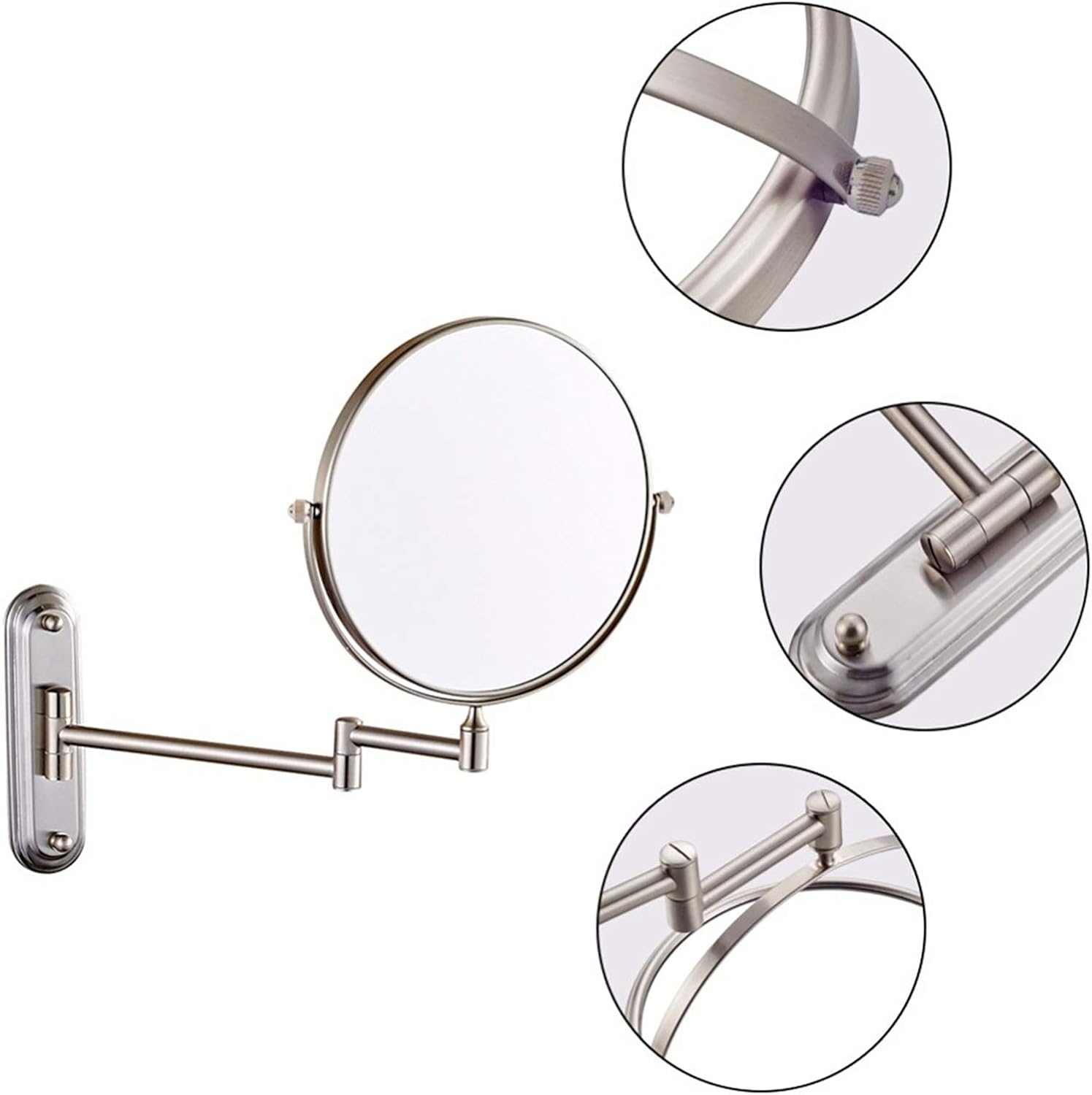 wall-mounted makeup mirror with magnifying function