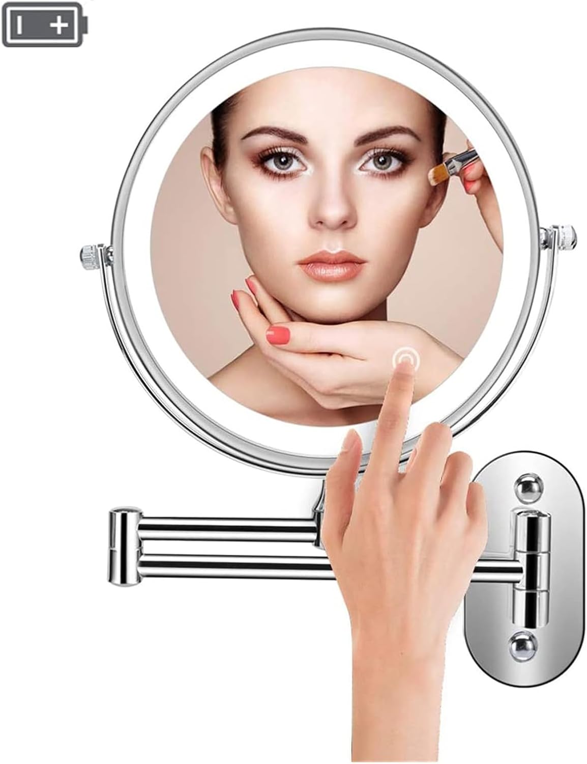 Chic Wall-Mounted Makeup Mirror with LED Light