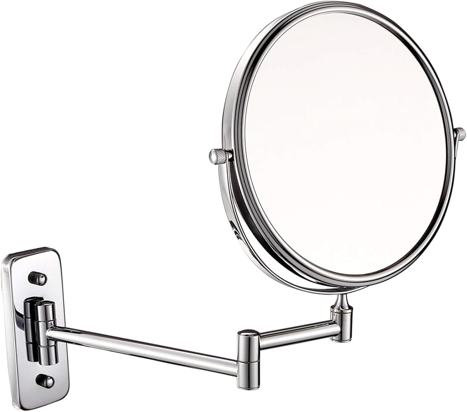 8 Inch Double Sided Lighted Makeup Mirror with Swivel Arm and Magnification
