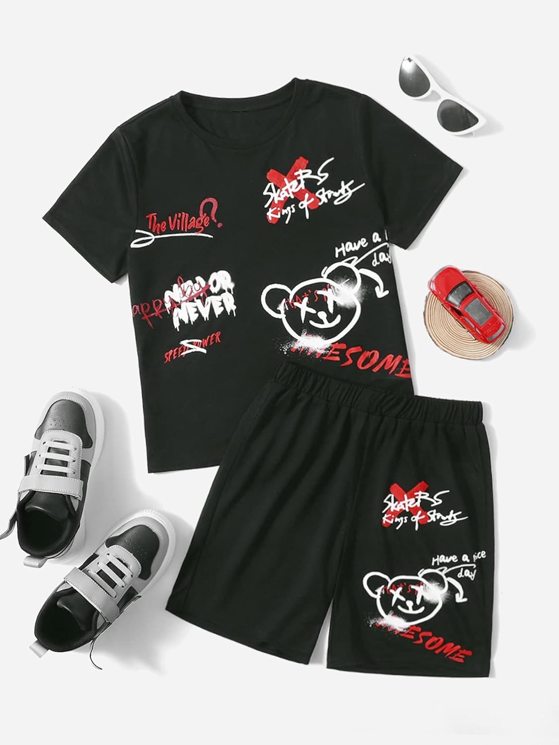 SHENHE Boys 2-Piece Comfort Camo Outfit Set - Casual Stylish