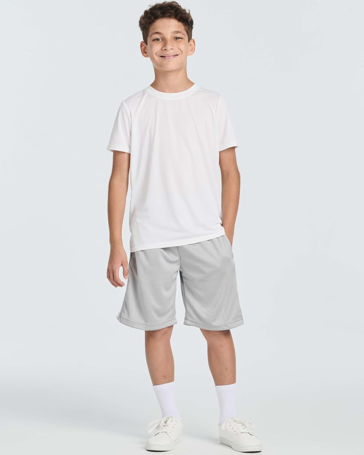 Real Essentials 5 Pack Boys Basketball Shorts with Pockets