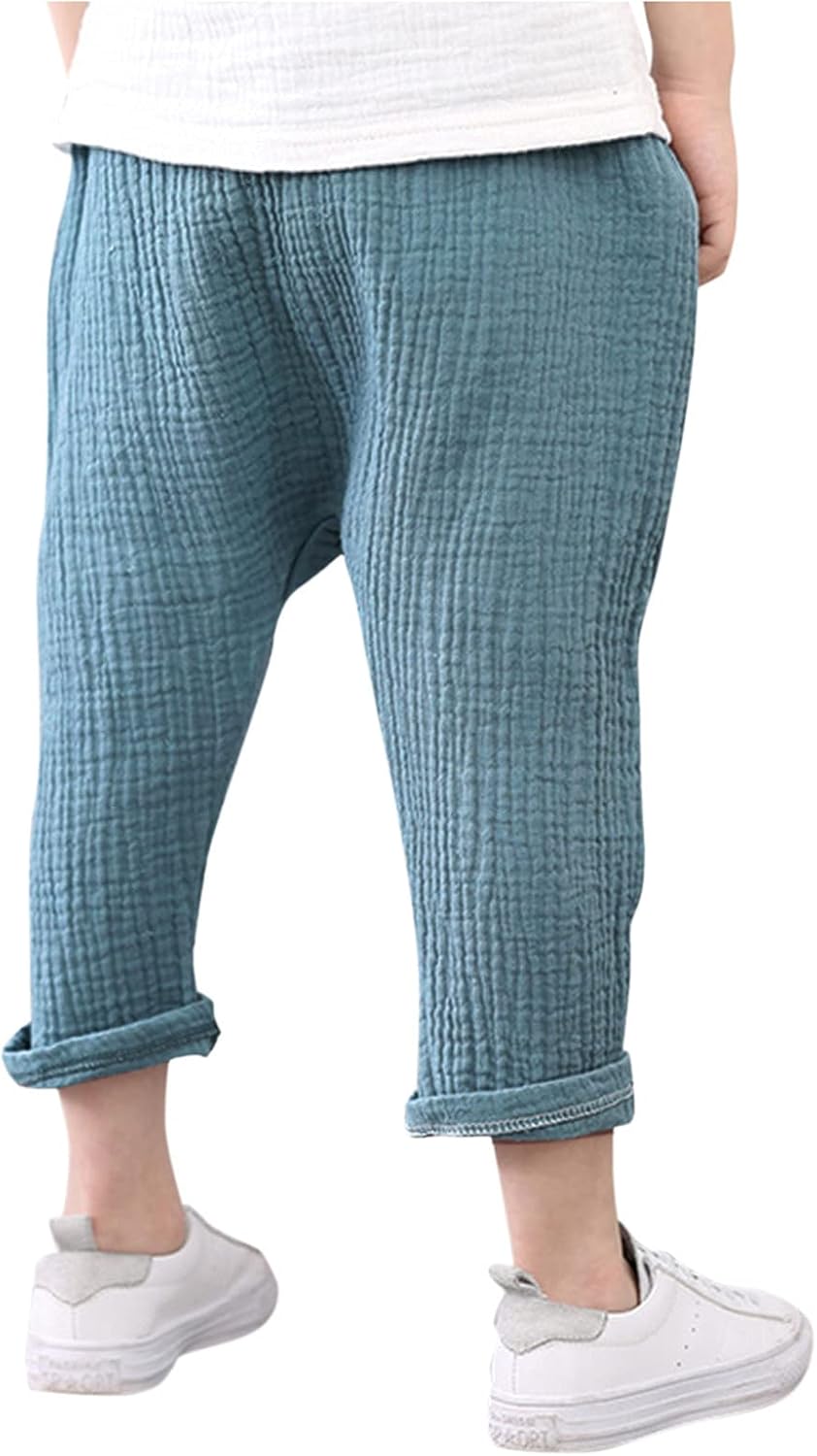 Comfortable Cotton Linen Ankle Pants for Boys