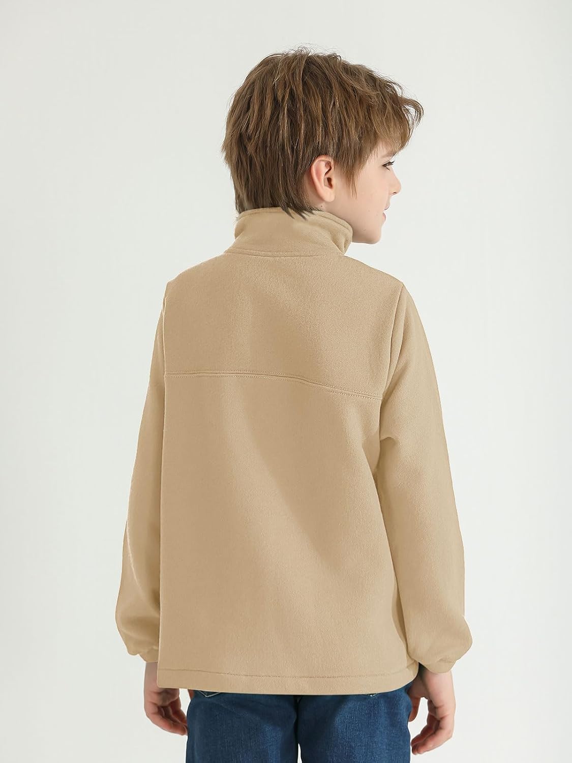Warm Stylish Boys Fleece Mock Neck Pullover