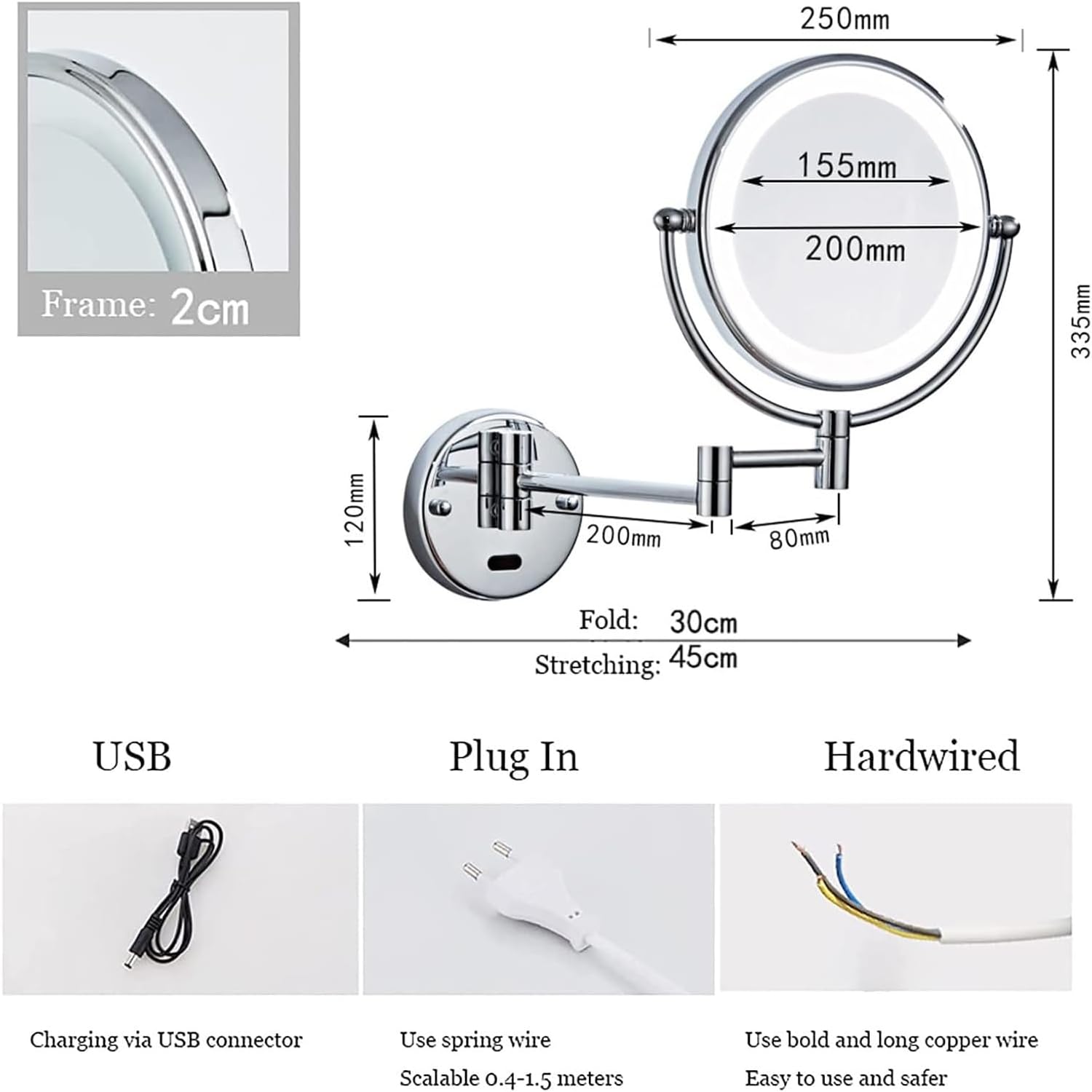Lighted Makeup Mirror with Sensor Rose Gold Vanity