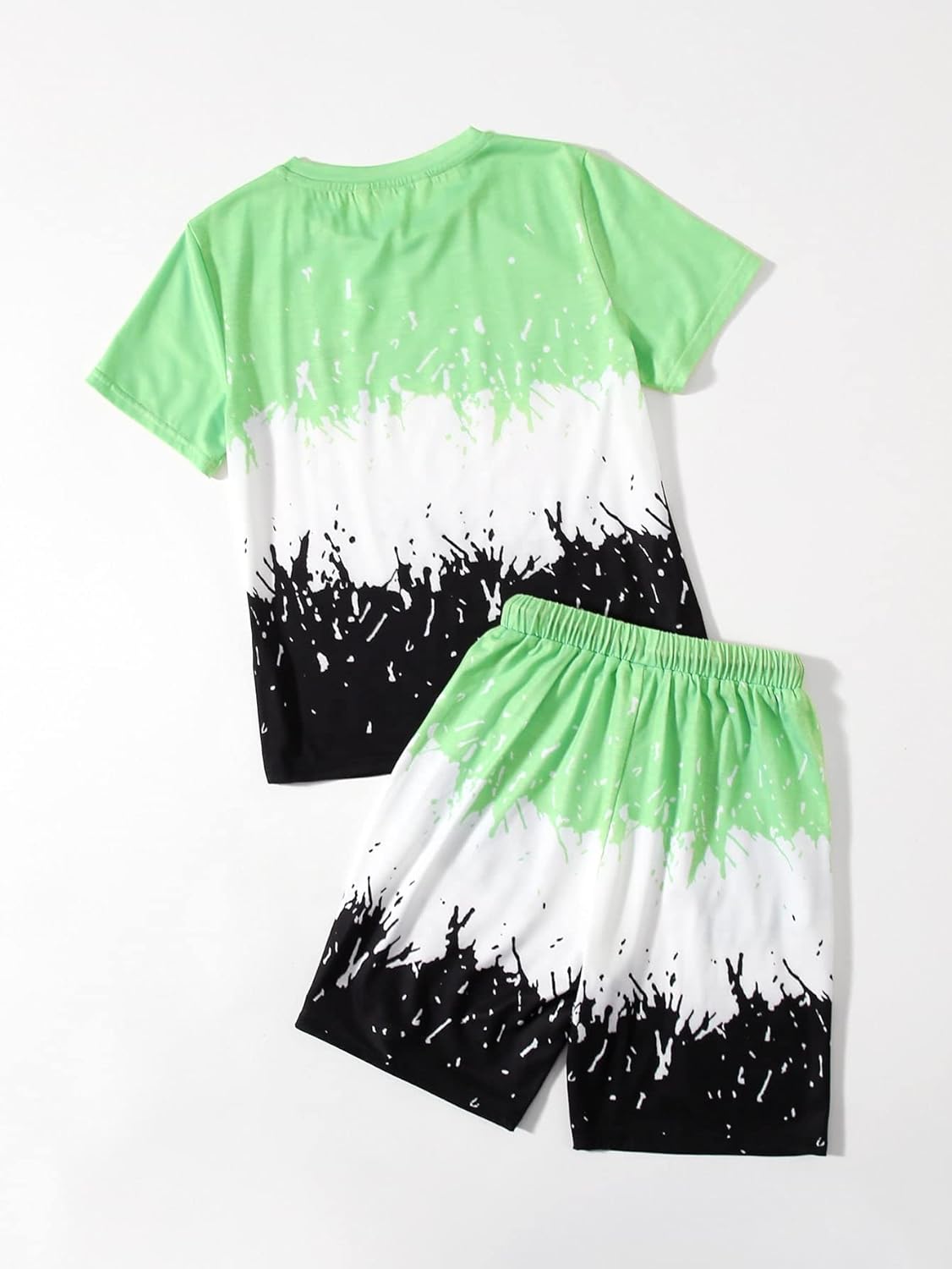 Floerns Boys Reflective Short Sleeve Tee and Track Shorts Set