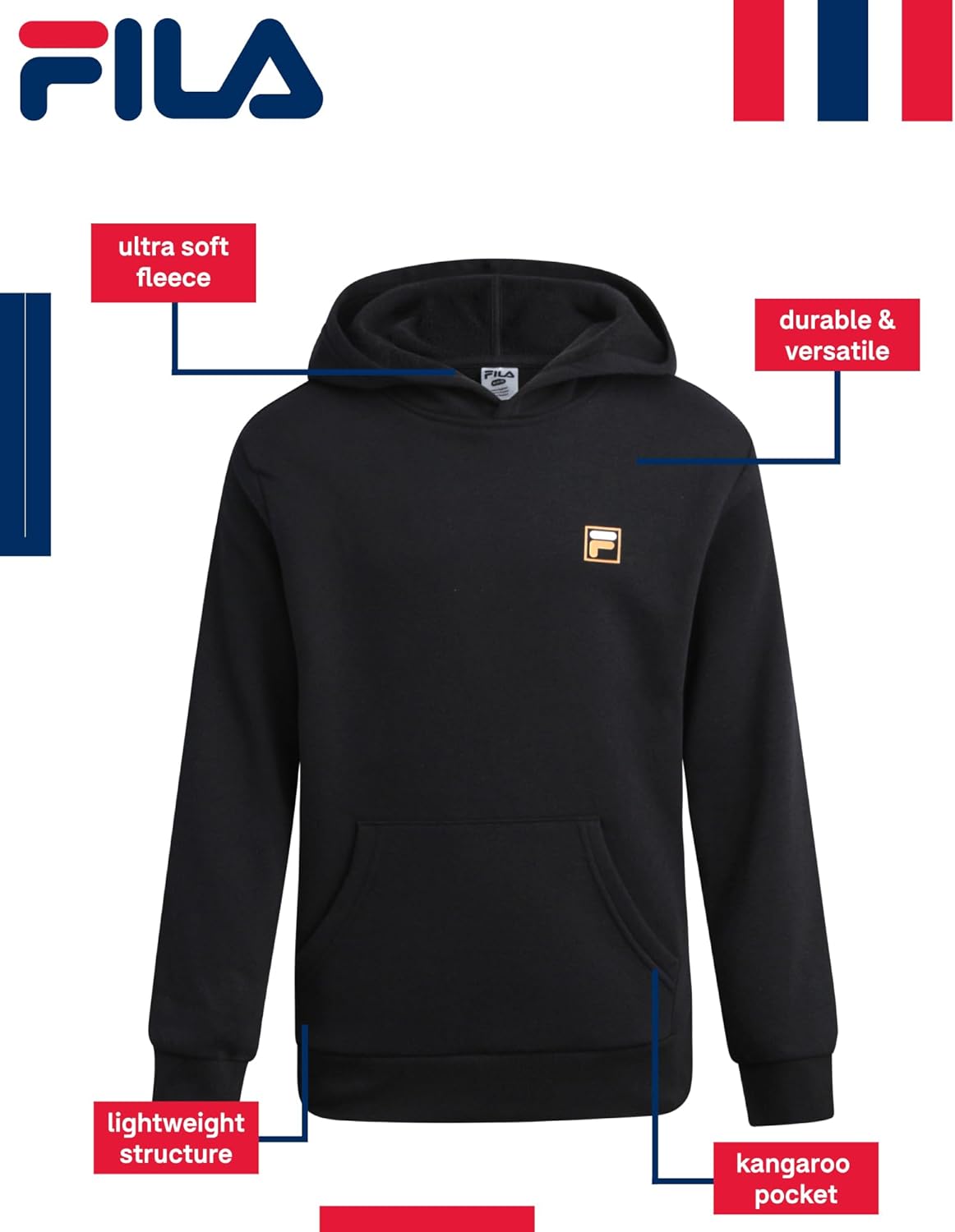 Fila Boys Lightweight Fleece Hoodie
