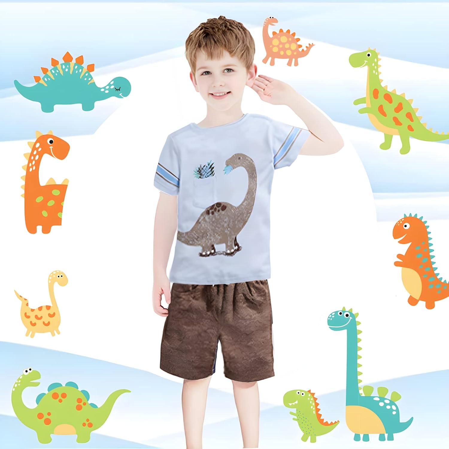 Gorboig Toddler Boys Dinosaur-Sprint Summer Outfits 2-7T