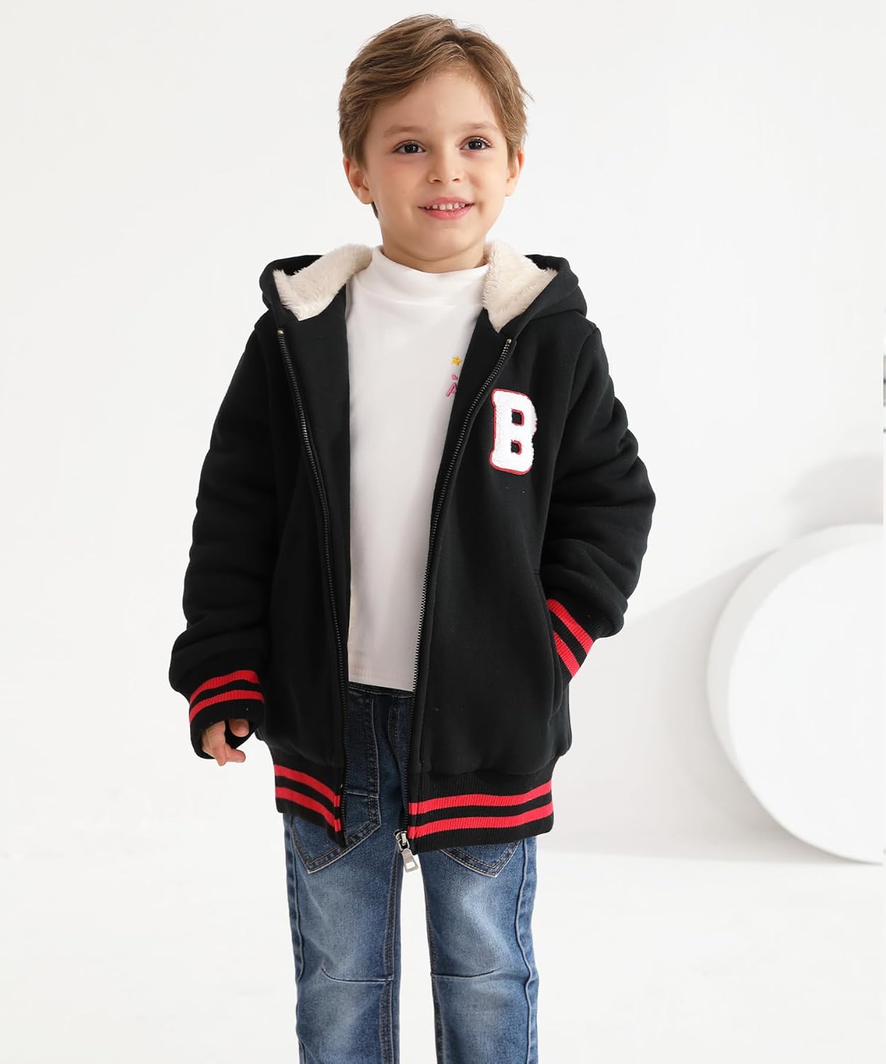 Bumeex Kids Boys Sherpa Fleece-Lined Jacket