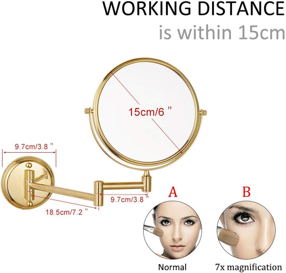 LCARY Wall Mirror Adjustable Makeup Mirror