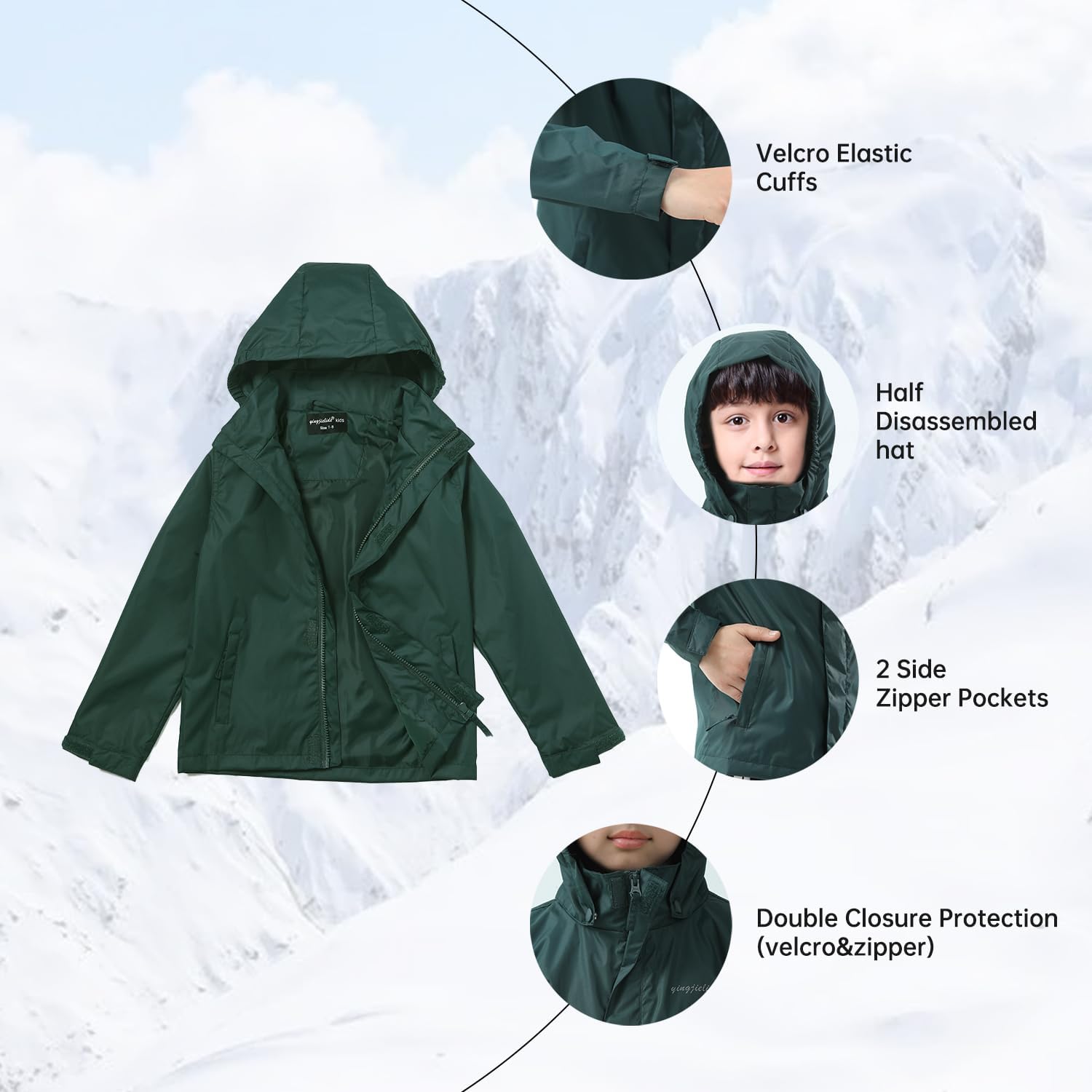 DEAL ON Boys Waterproof Rain Jacket