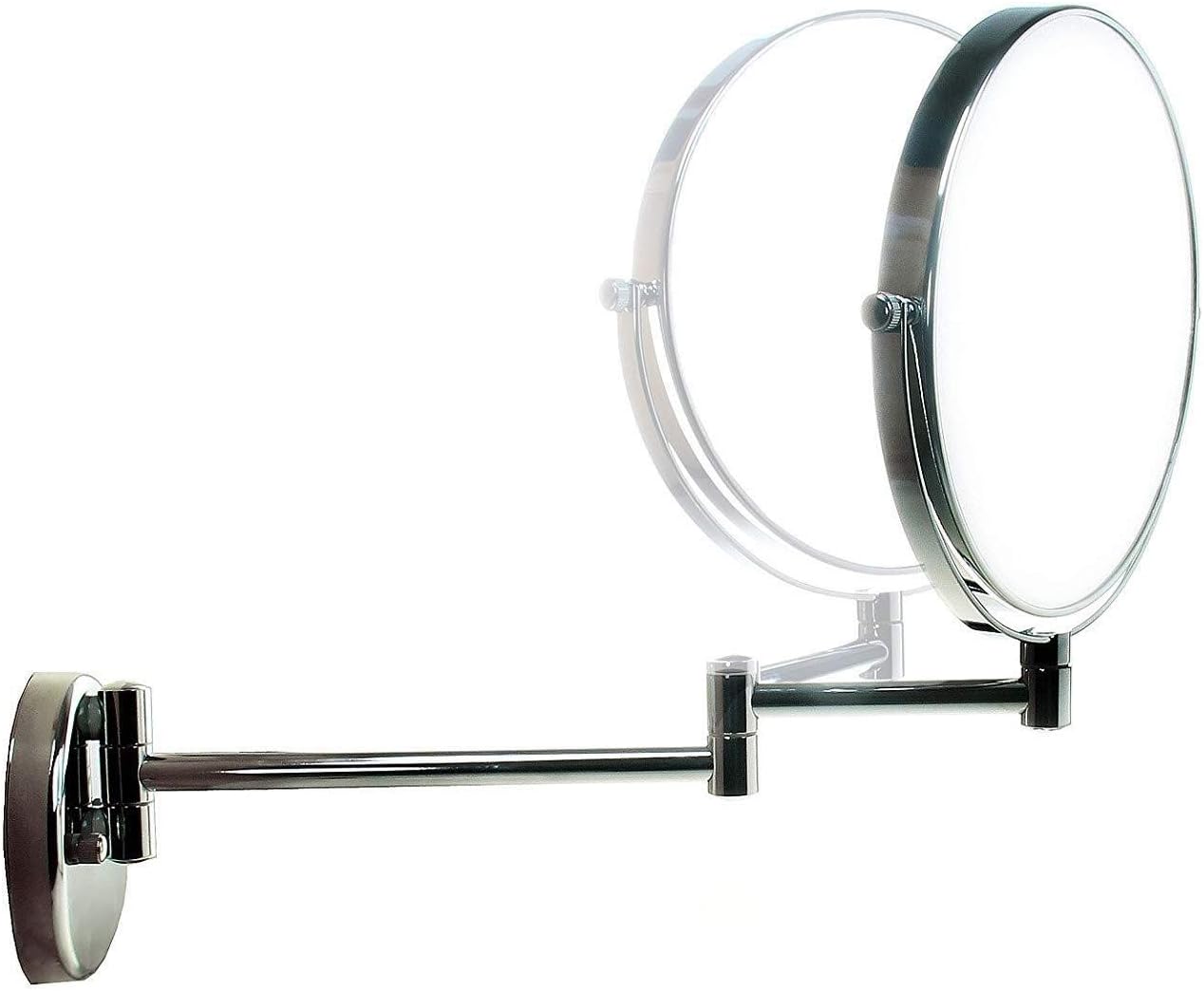 FUDGIO Wall-Mounted Vanity Mirror with Two-Sided Shaving Makeup Features