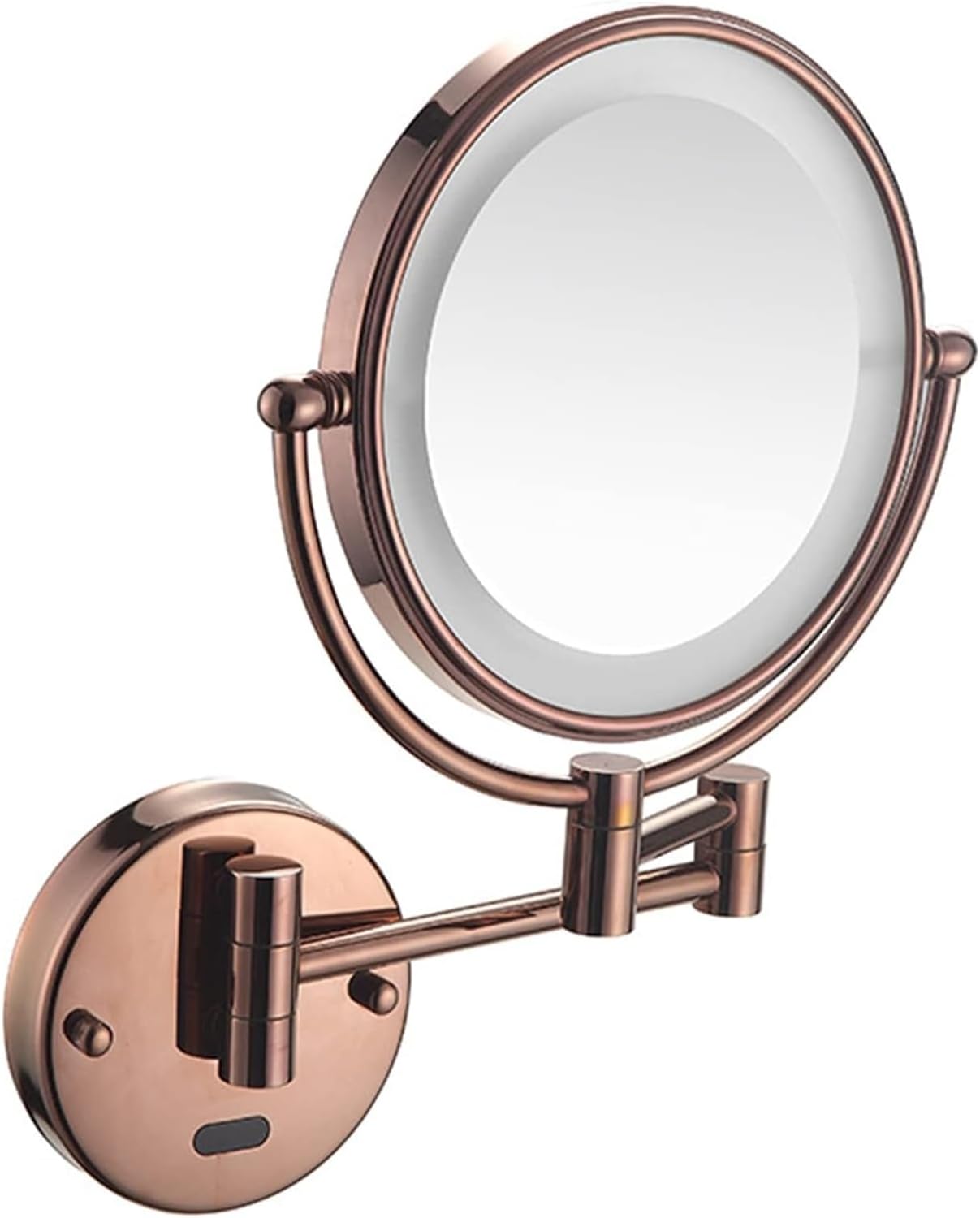 Wall Mounted Lighted Makeup Mirror with Swivel and Extendable Arm