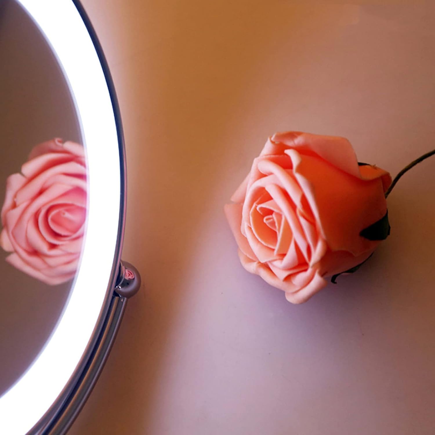 Magnifying Wall Mirror with LCD Lights