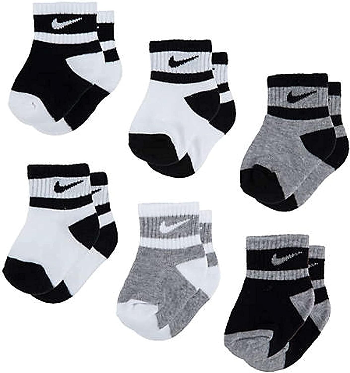 Nike Boys Ankle Socks 6-Pair Set Premium Comfort Style