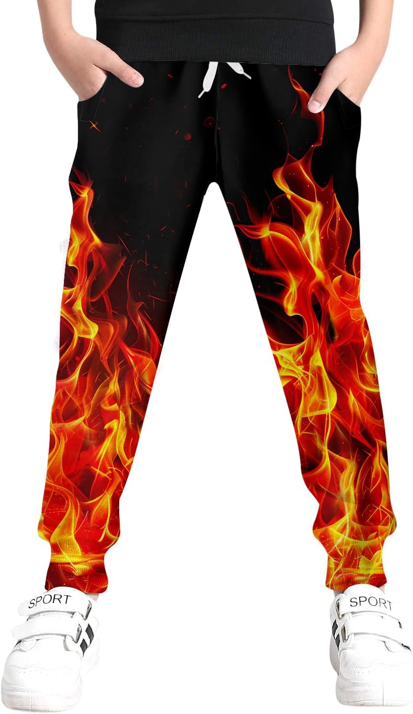 UNICOMIDEA 6-16T Boys Pants Girls Funny Joggers
