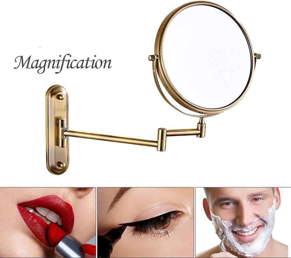 Wall-Mounted Makeup Mirror with 360-Degree Swivel