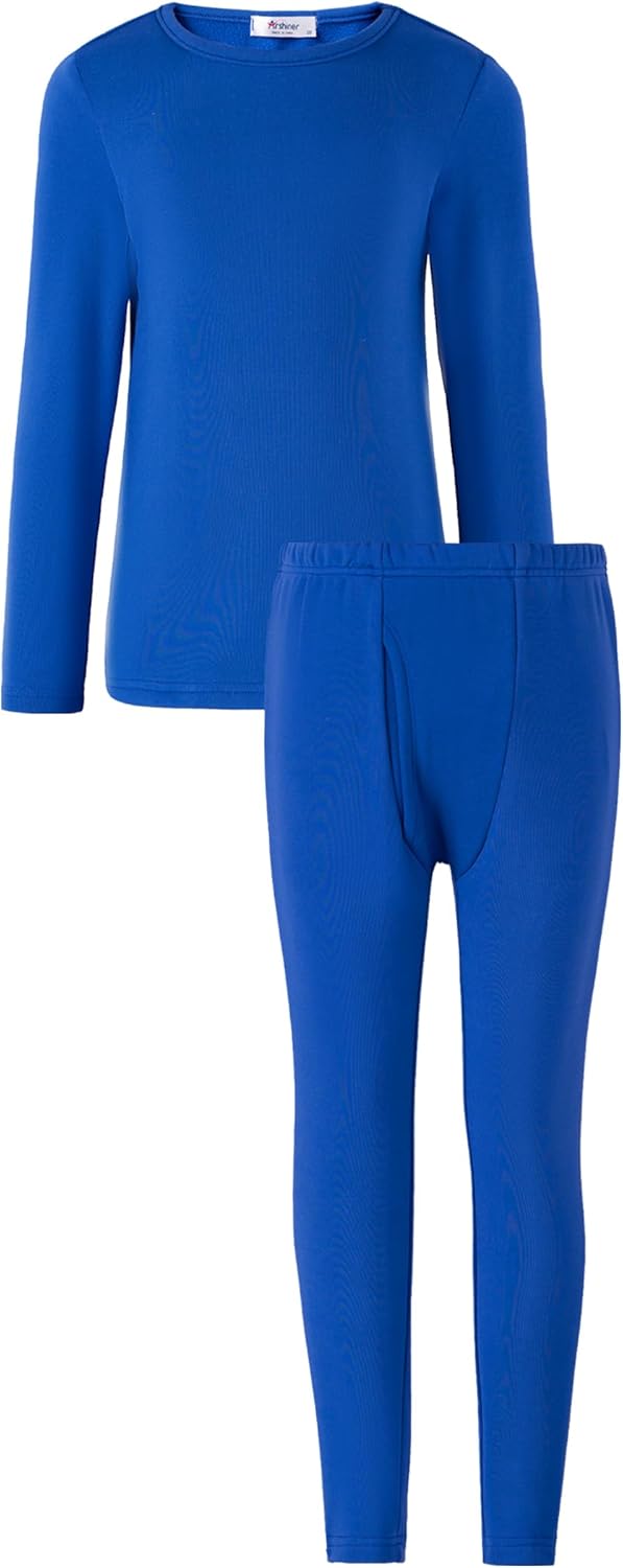 Arshiner Boys Thermal Underwear Set - Warm Fleece Long Johns for Winter