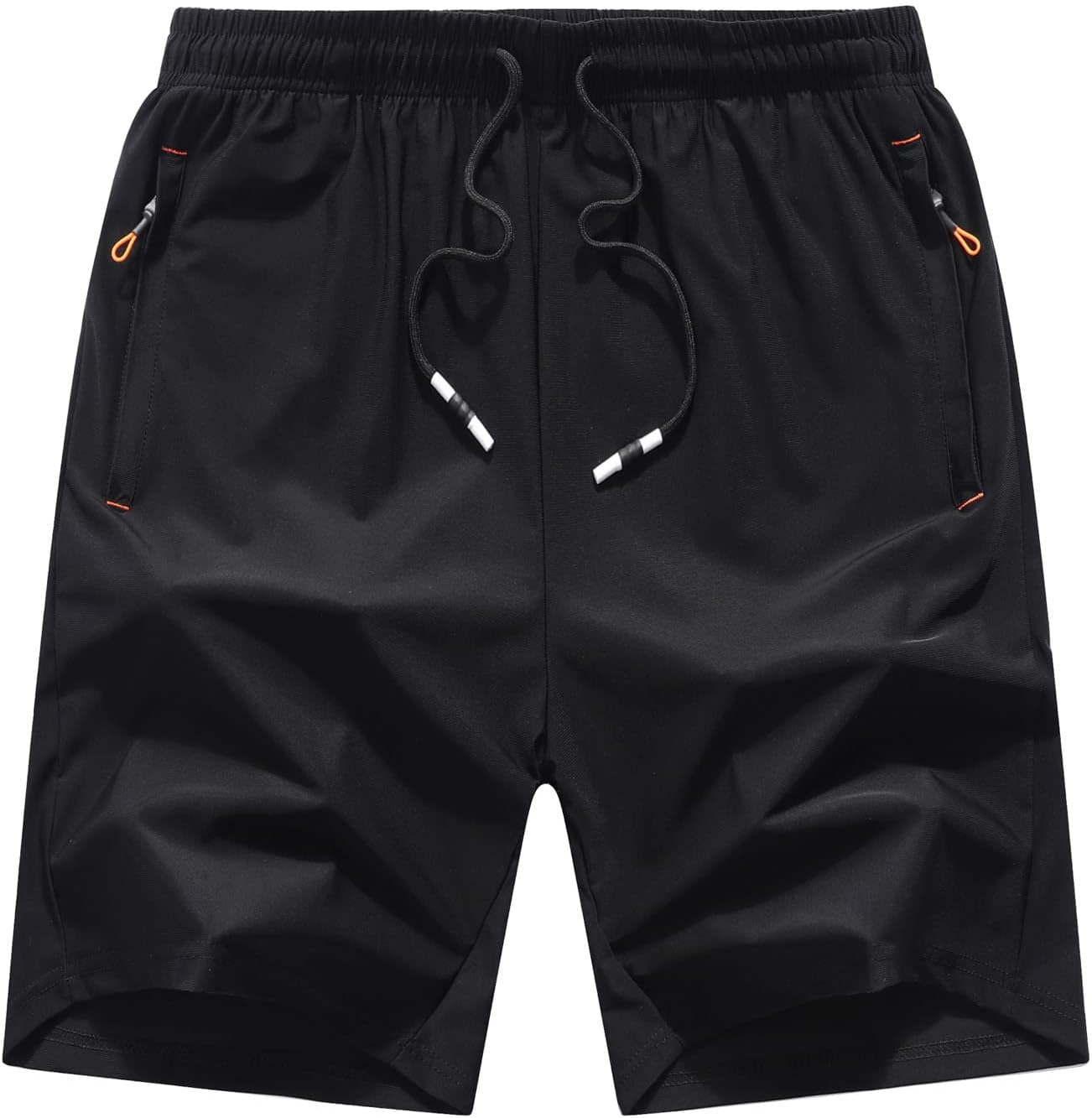 Boys Quick Dry Athletic Running Shorts with Zipper Pockets