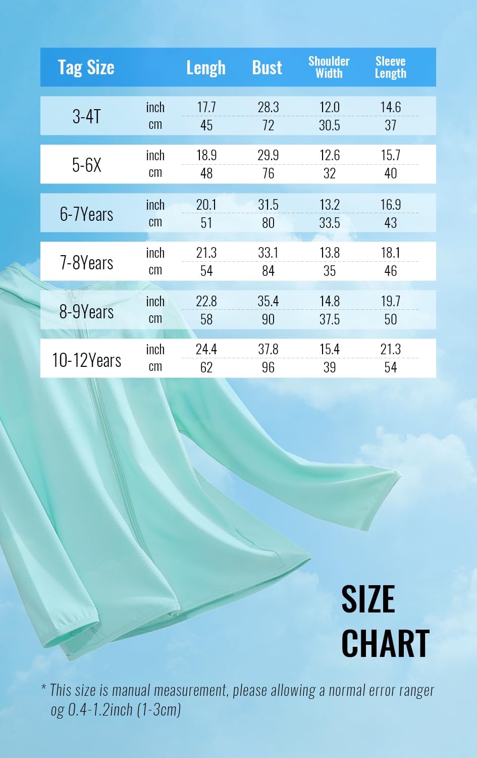 BAYRTIC Kids Athletic Hoodie Dry Fit Sun Protection Sweatshirt 3-12Y