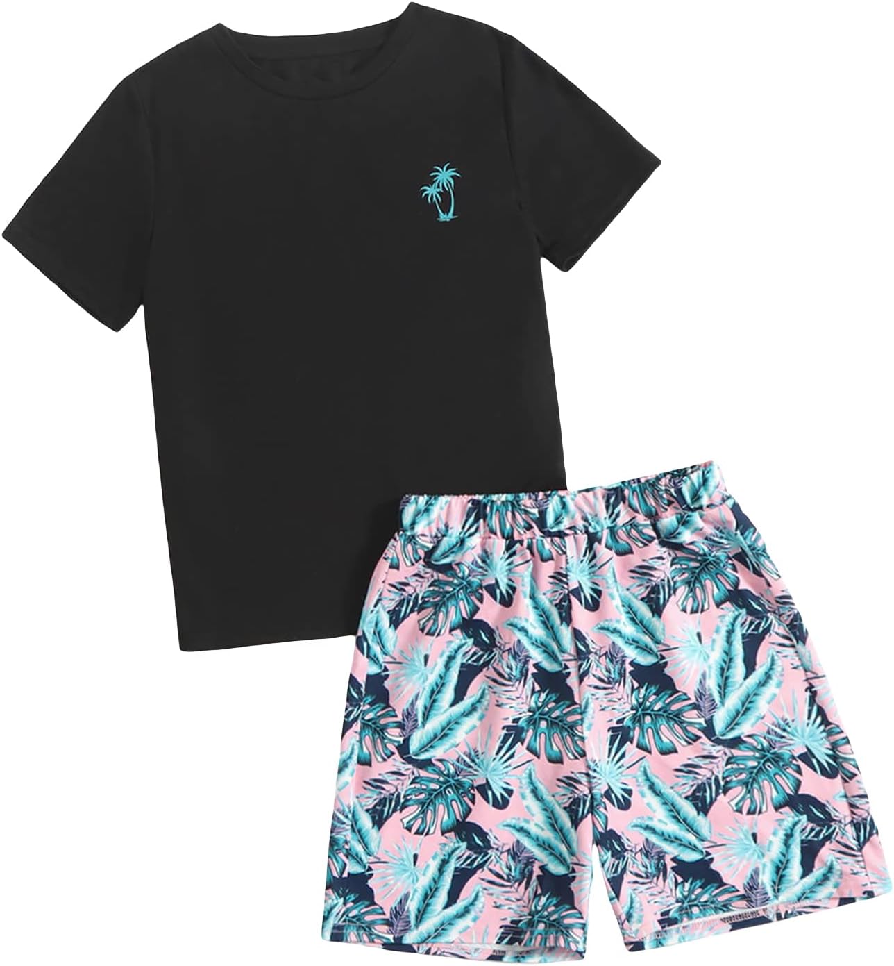 Fun tropical short set for boys - vacation casual trendy comfortable