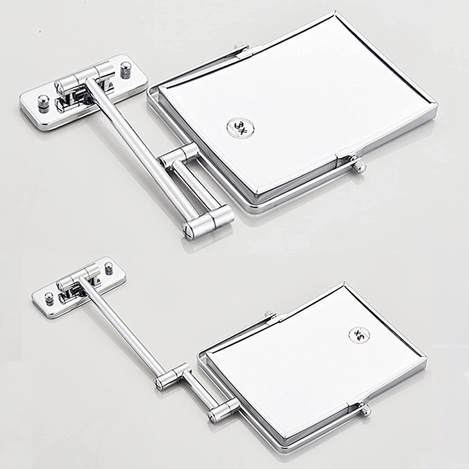 wall mounted dual sided 3x magnifying mirror