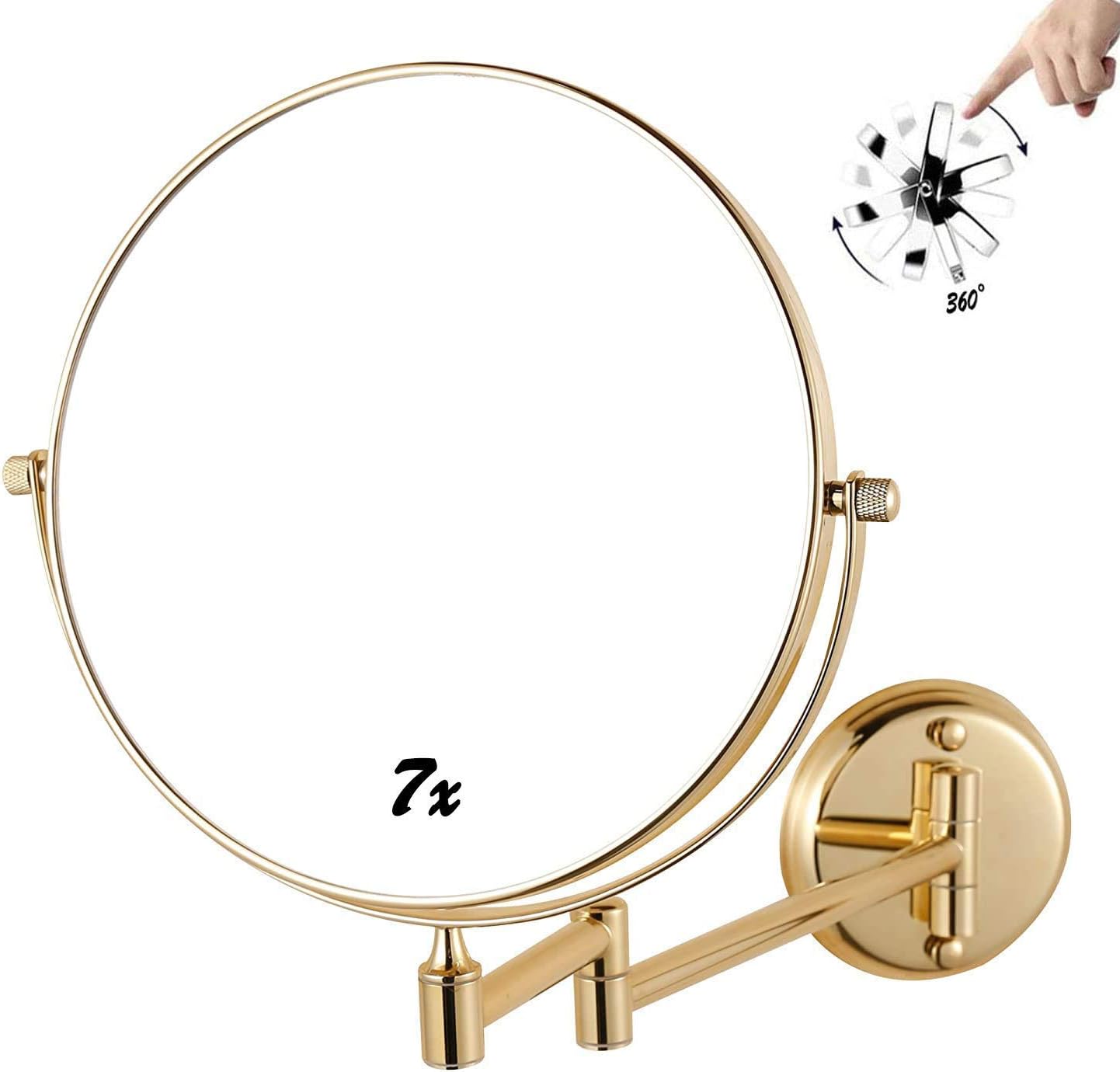 Double-Sided Makeup Mirror7x8inWall-Mounted360Rotation