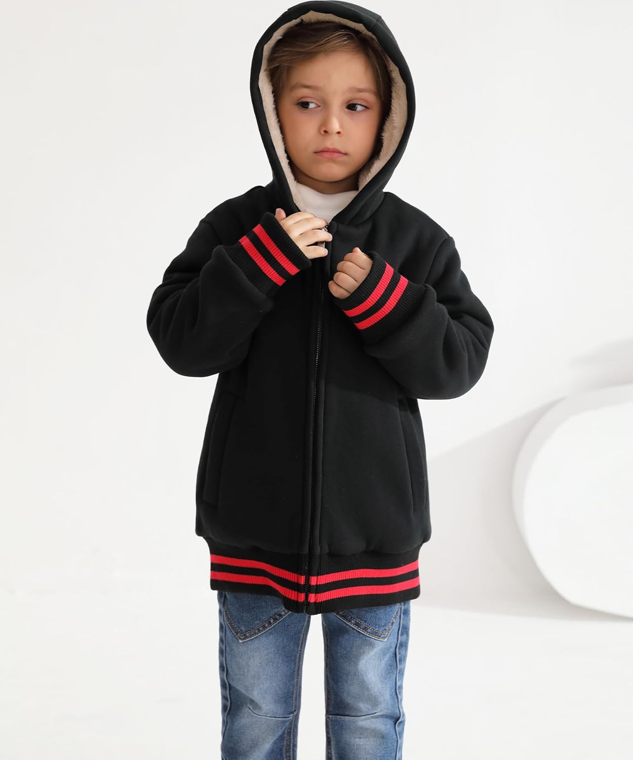 Bumeex Kids Boys Sherpa Fleece-Lined Jacket