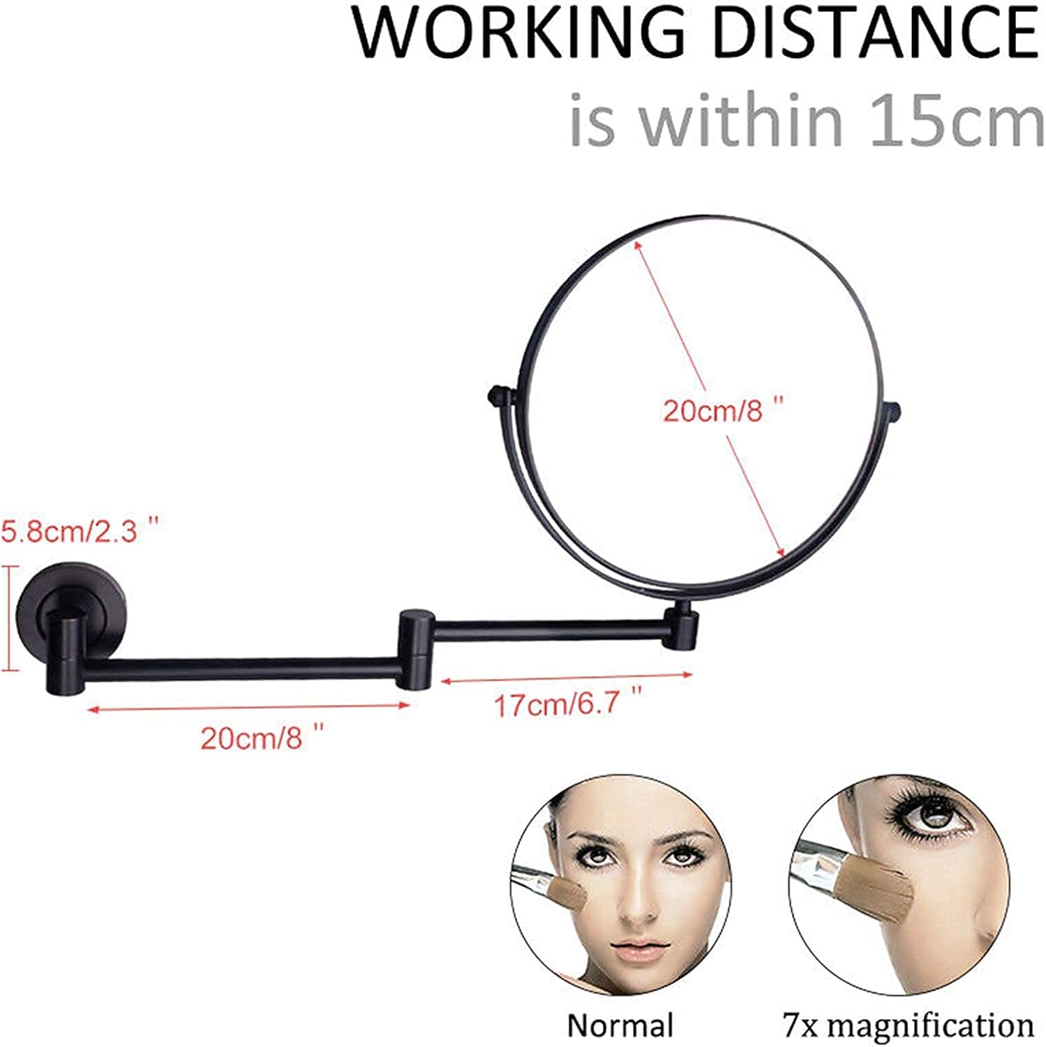 Wall-Mounted Double-Sided Makeup Mirror