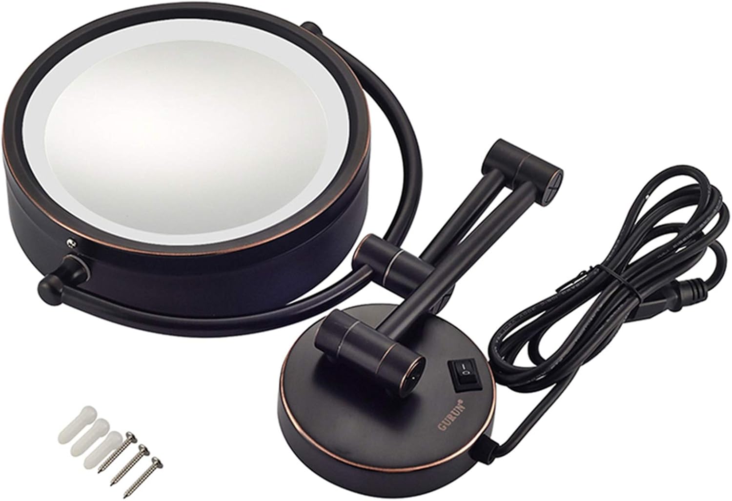 LCARY Makeup Mirror - Wall-Mounted Double-Sided Vanity Beauty Mirror