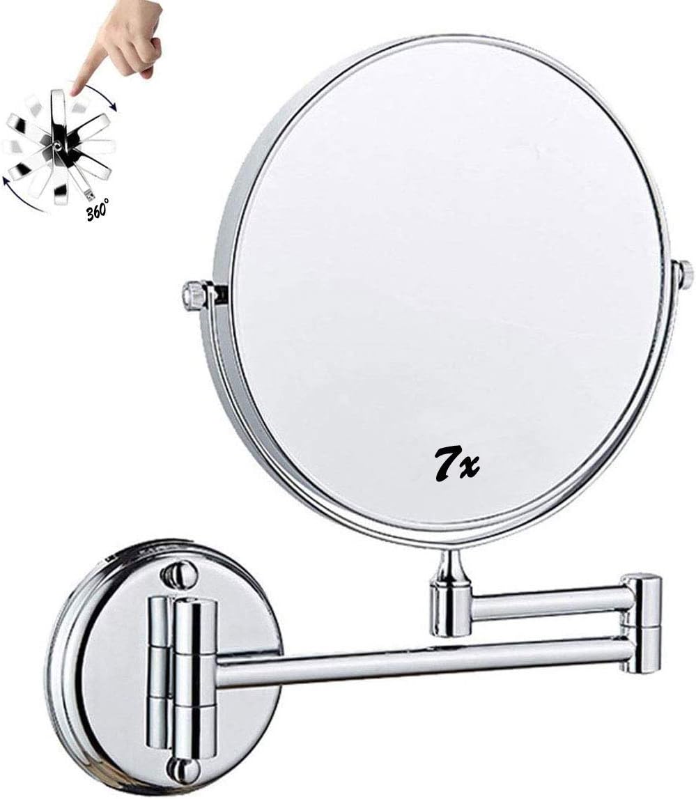 LCARY Makeup Mirror 7x8 Inch Double Sided Wall Mounted