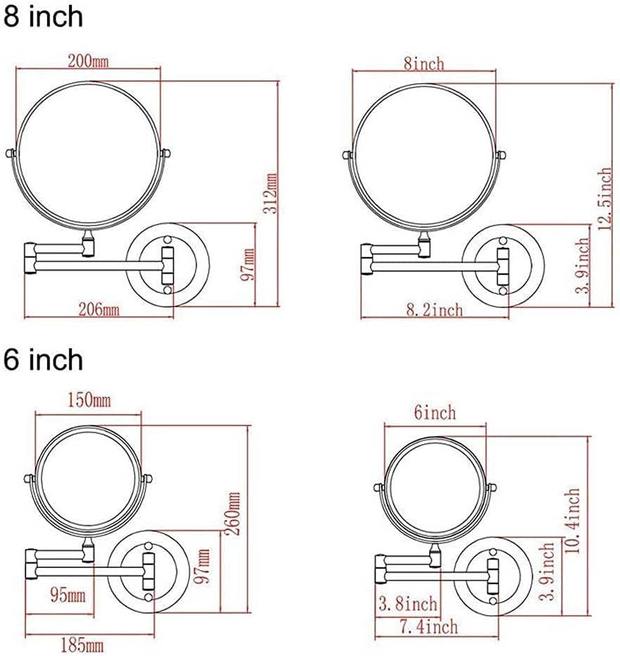 Sturdy Adjustable Makeup Mirror for Women Easy to Mount Travel-Friendly