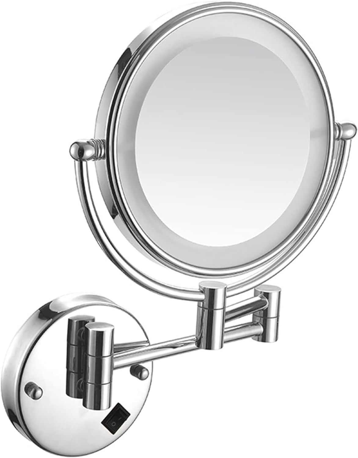 Wall-Mounted Light-Up Makeup Mirror with 360 Swivel and Touch Control