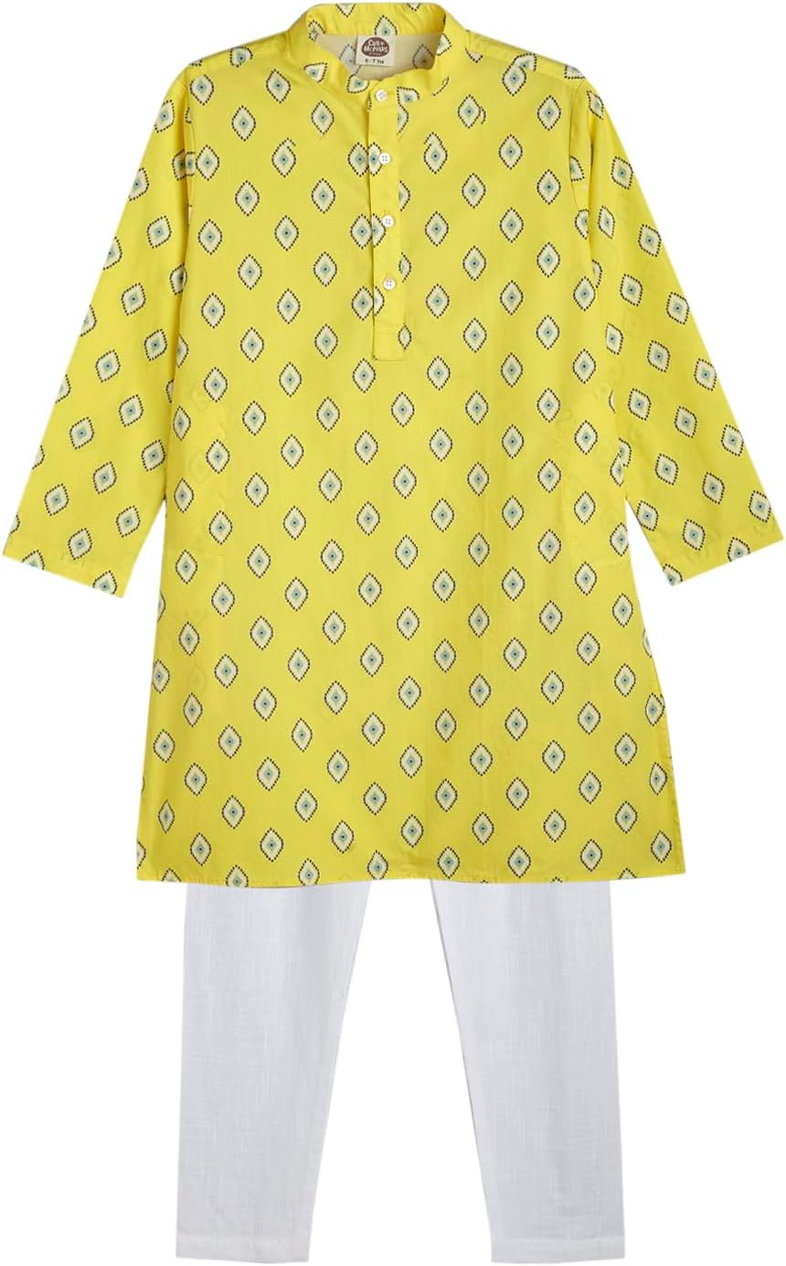Curious Little Boys Ethnic Kurta Pyjama Set Perfect for Festive Occasions