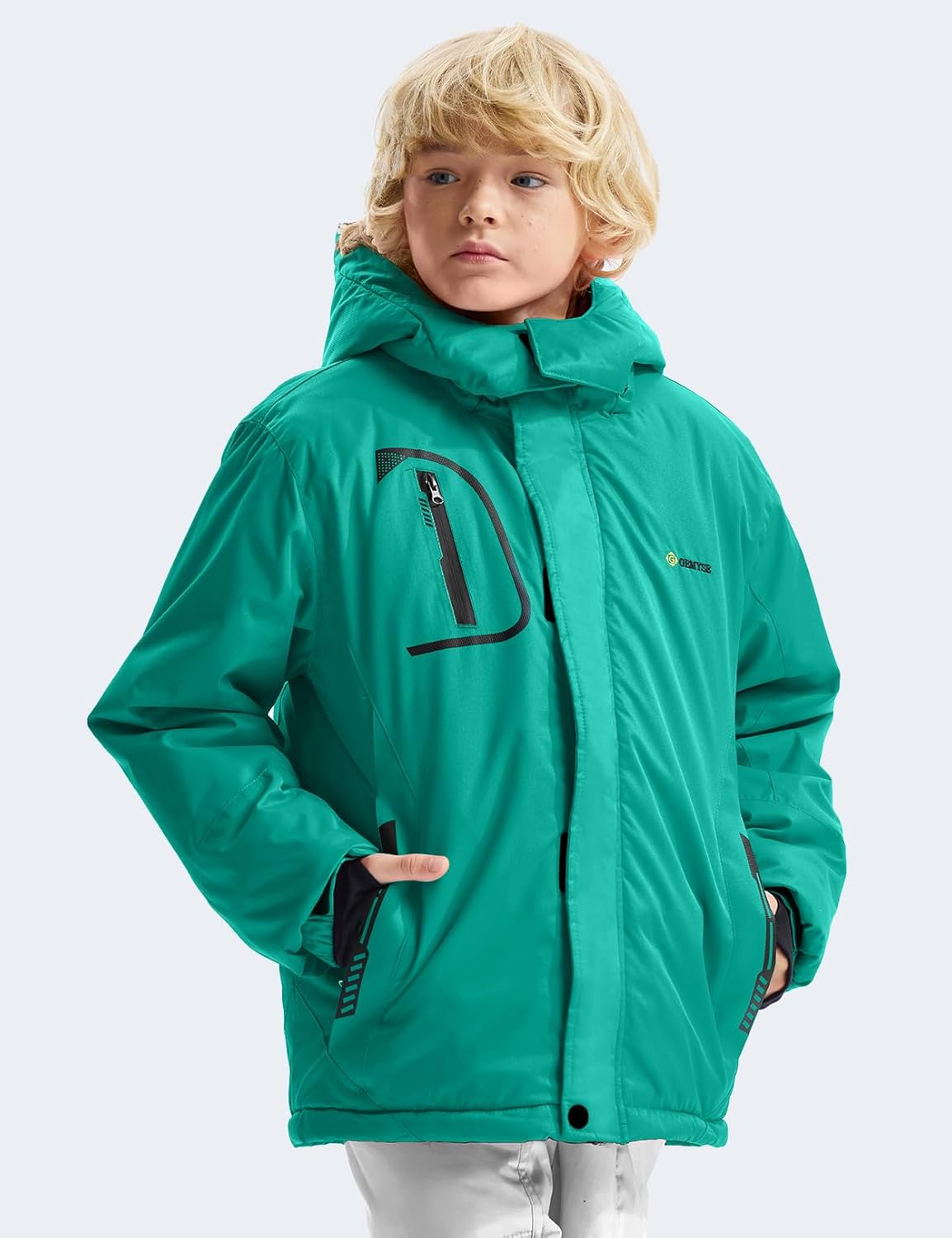 GEMYSE waterproof boys snow jacket features for kids