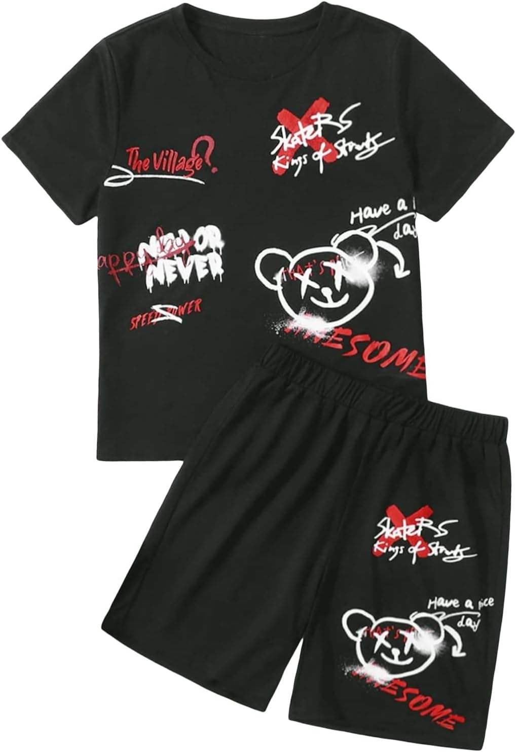 SHENHE Boys 2-Piece Comfort Camo Outfit Set - Casual Stylish