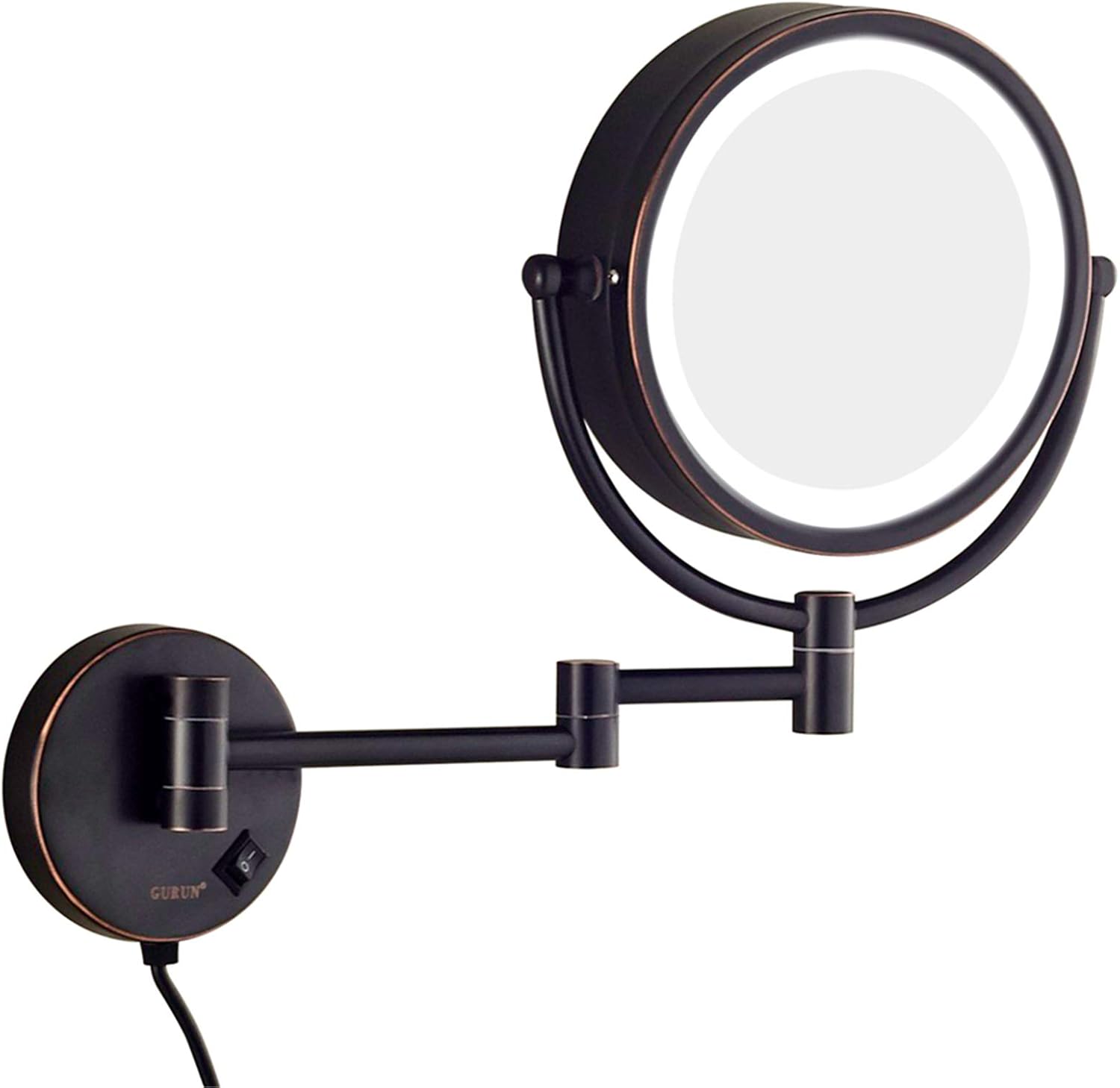 LCARY Makeup Mirror - Wall-Mounted Double-Sided Vanity Beauty Mirror
