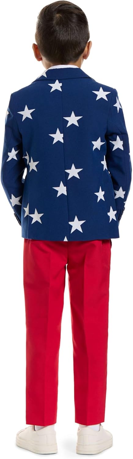 Patriotic 4th of July Boys USA Flag Suit