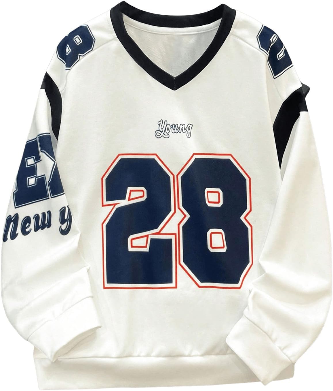SOLY HUX Boys Graphic Sweatshirt Number Letter Print V Neck Long Sleeve