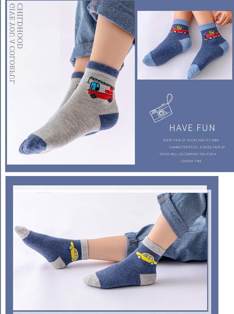CHUNG Little Big Boys Cotton Socks with Dinosaur Pattern