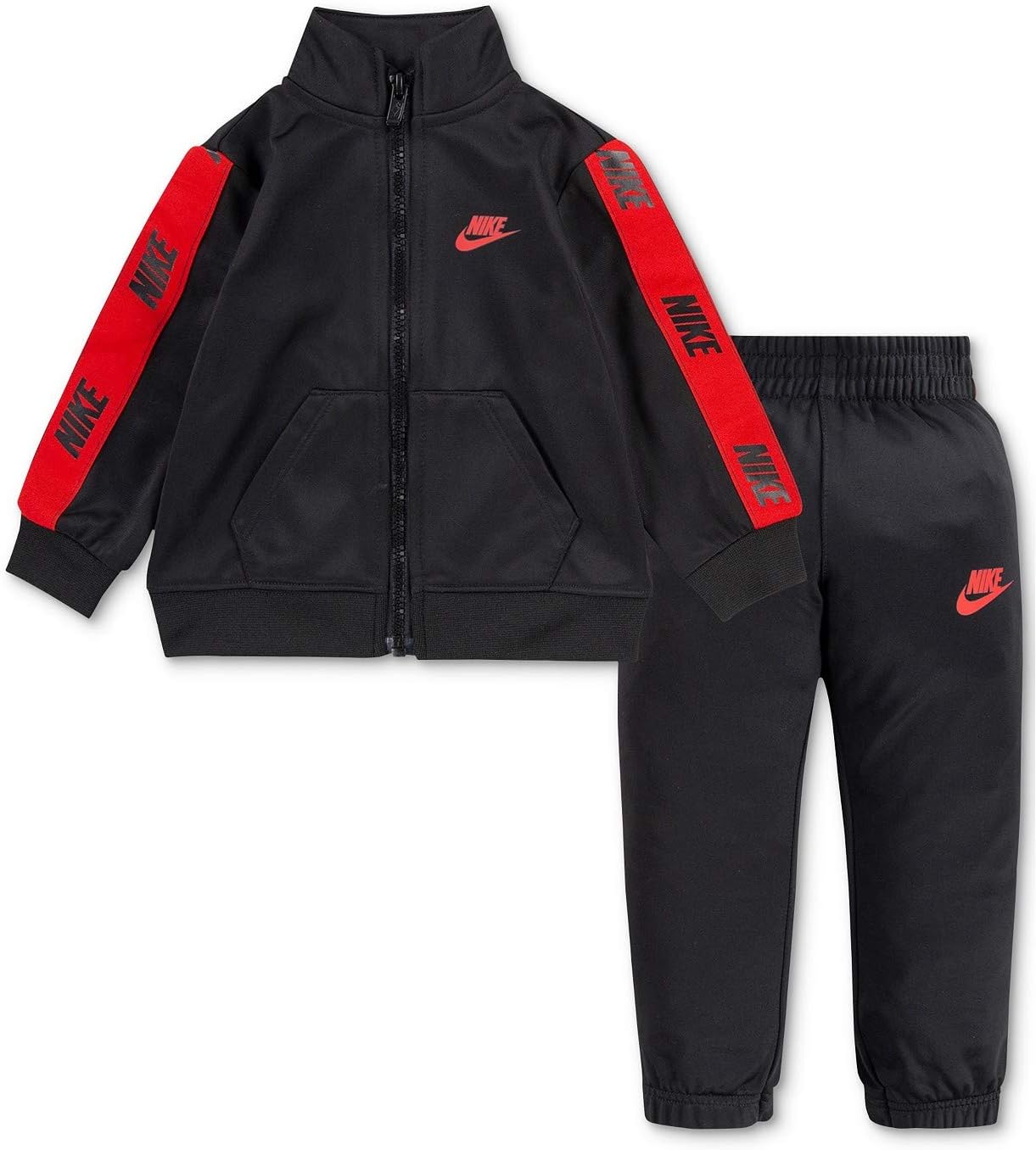 Nike Kids Track Set - Logo Taping Jacket Pants 2T Black