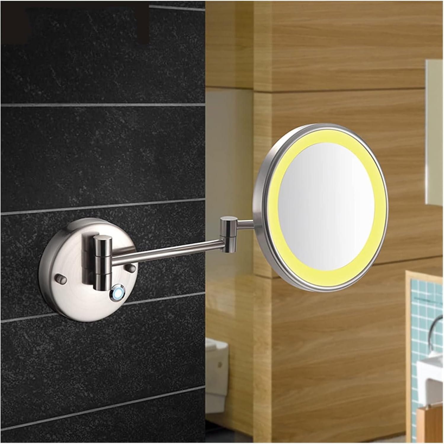 Touch Dimming LED Makeup Mirror with 10X Magnification