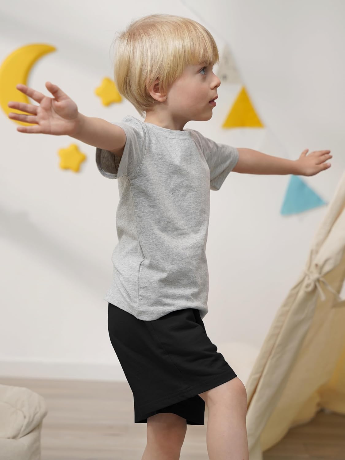 Resinta 3-Pack Toddler Boys Cotton Shorts with Drawstring